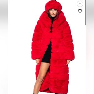 AZALEA WANG fur hooded trench coat ❤️ gorgeous! NWT